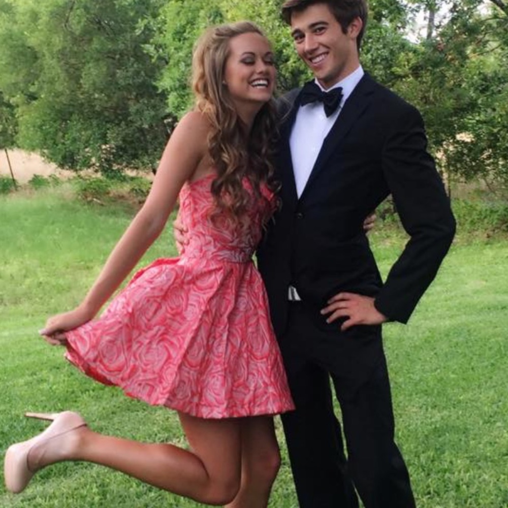 Sherri Hill Short Pink Floral Dress